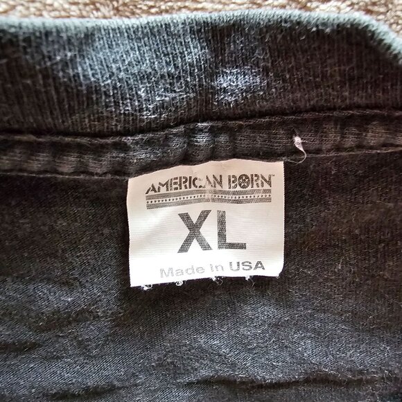 Camel Roadhouse T-Shirt XL American Born Black Cotton Distressed Tee 1996 Dayton - Picture 5 of 8